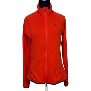 Nike Dri-FIT Women’s Orange Full Zip Athletic Jacket Size Large Activewear EUC
